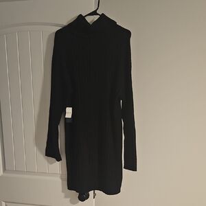 Abercrombie & Fitch Black Turtle Neck Long Sleeve Sweater Dress